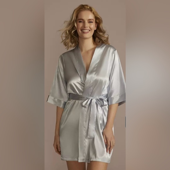 Elegant Light Blue Bridal Robe - Picture 5 of 7